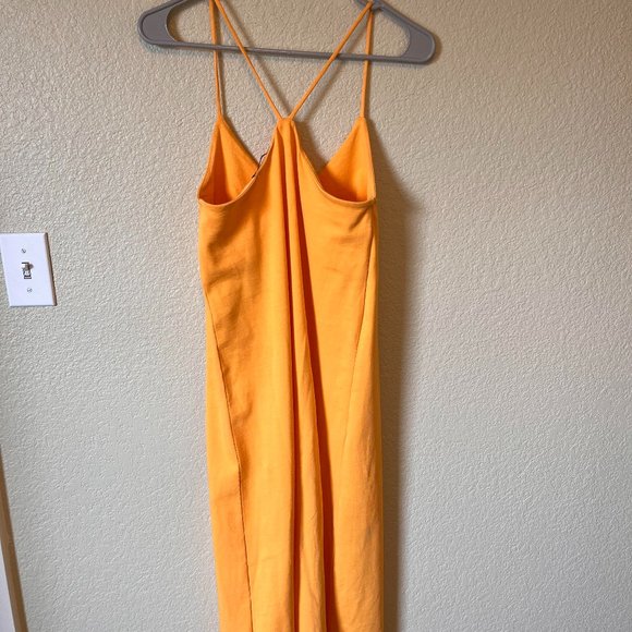 Zara YellowOrange midi dress Size S - Picture 3 of 6